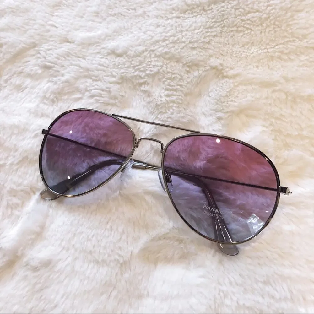 Rosalia Purple Blue Full Rim Aviator Sunglasses